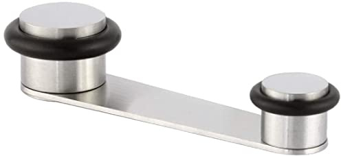 EVI Herrajes | Tope de Puerta Retenedor Giratorio | Acero Inoxidable - Goma Negra | Para Puerta de Hasta 50 mm de Grosor | Incluye Tornillo+Taco | Mod. I-164RADAM