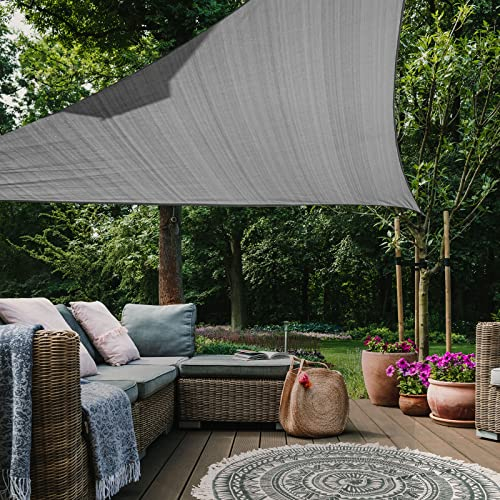 HAIKUS Toldo Vela Triangular 3x3x3 m, Vela de Sombra Triángula 3x3x3m HDPE, Transpirable, Resistente y 98% Protección Rayos UV para Exterior, Jardín, Terrazas (Gris/Grafito)