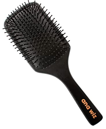 Cepillo de pelo grande de madera con bolsa de cepillo reutilizable, perfecto para cabello lacio y ondulado de todas las longitudes. Desenreda los nudos para un acabado elegante.