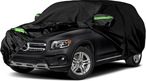Waterproof Car Covers Replace for 2019-2022 Mercedes-Benz GLB, 6 Layers All Weather Car Cover with Zipper Door & Windproof Bands for Snow Rain Dust Hail Protection(GLB)
