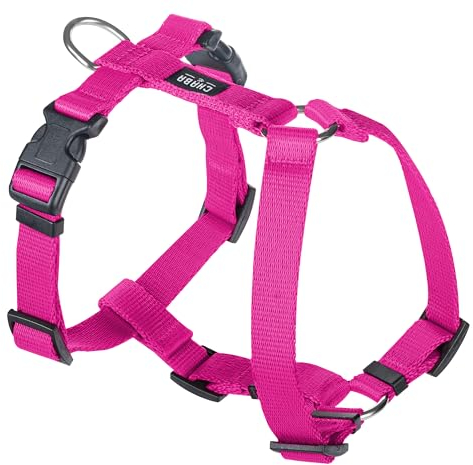 Chaba Guard Hundegeschirr für mittelgroße Hunde mit Kontrolle, Anti-Zug & Würgen, Verstellbar, Komfortabel und Leicht, Classic Step-in Brustgeschirr, Laufgeschirr, Dog Harness, Größe L, Fuschia