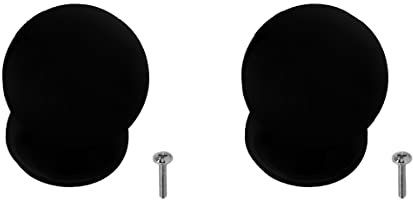 bricoleva.it Paire de boutons ronds pour meubles de porte, armoires, tiroirs de chevet, portes - Bouton rond pour meubles - Grand bouton en zamak couleur noir