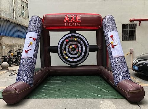 Vinfgoes Jeu de fléchettes gonflable avec 12 haches + 8 balles de lancement pour extérieur / intérieur / cour / école / événements d'équipe