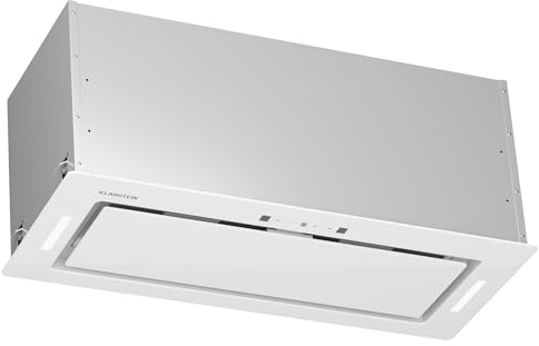 Klarstein Hotte Aspirante Encastrable 72 cm, Hotte Aspirante Silencieuse, Hotte de Cuisine avec Lampes LED, Débit d'Air Puissant 466 m³/h, Minuterie, Commandes Tactiles, Hotte avec Évacuation