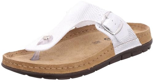 Rohde Damen Zehentrenner Pantolette Dianette Schnalle Rodigo-D 5867, Größe:37 EU, Farbe:Silber