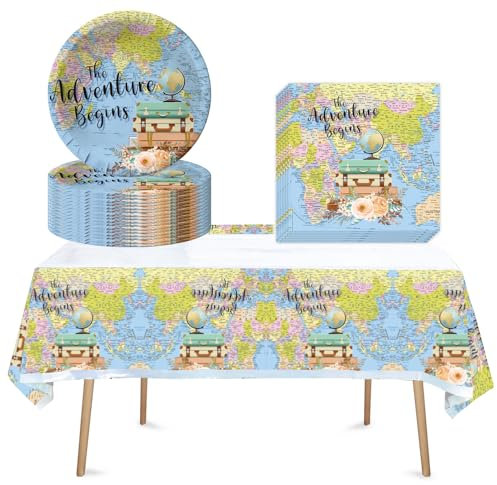 Set di stoviglie per feste Zempertoopa, avventure per feste di compleanno, 10 ospiti (foglie d'acero)