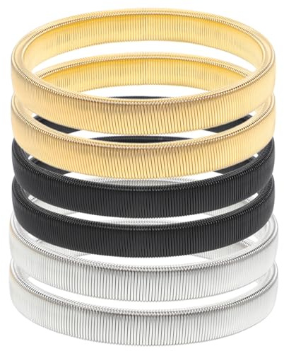 ANDRESLAD 6piezas Anillo La Manga Camisa De Metal Ajustable Para Hombre Ligas Antideslizantes Elásticas Para Mangas De Camisa Para Levantadas