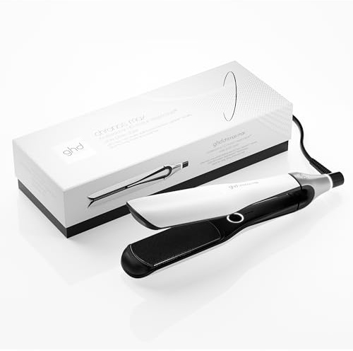 ghd Chronos Max - Plancha de Pelo Profesional, Styler con Placas 85% más Anchas, Peinado 3x Veces Más Rápido, Más Brillo, Sin Daño Por Calor Extremo - Para Cabello Largo, Grueso o Rizado -Color Blanco