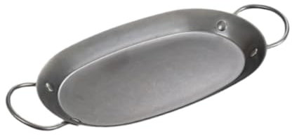 Sharplace Tazón de Horno Profundo de Acero Inoxidable Servir Tazón Estable Superficie Plana de Acero Inoxidable Sartén de Pescado para Ebullitos D, tal como se describe, S