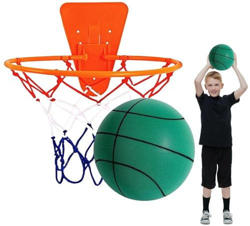 Set da basket silenzioso – Cerchio per pallone da allenamento 18 cm, di esercizi per carrelli da lancio interni | Progettazione del di sviluppo di abilità di precisione