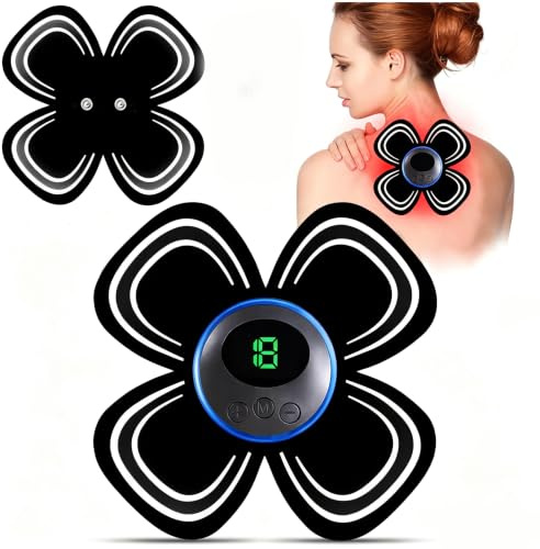 AILEDA TENS EMS Machine for Pain Relief,Portable Nerve Muscle Stimulator for Pain Relax with 8 Modes Rechargeable Electrical Massager with 2 Pads,TENS Unit for Back,Neck (Black)