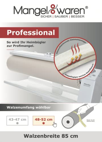 Toile de repassage 85 cm pour Repasseuse Miele, Siemens, Pfaff, Cordes, etc