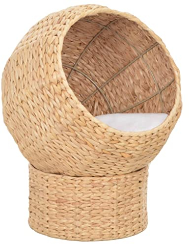 vidaXL Katzenkorb mit Abnehmbarem Kissen Katzen Schlafplatz Katzenturm Katzenhöhle Katzenhaus Katzenmöbel Seegras 45cm Natur Handgefertig