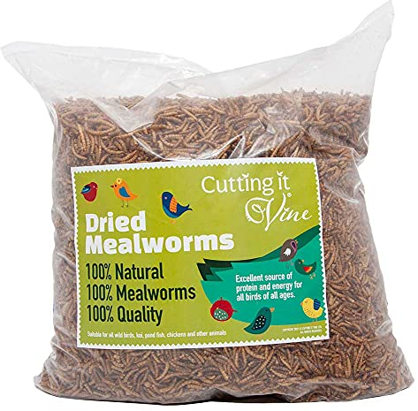 Cutting It Vine Dried Mealworms - 1KG Wild Bird Food Meal Worms for Garden Birds 1KG Bag.