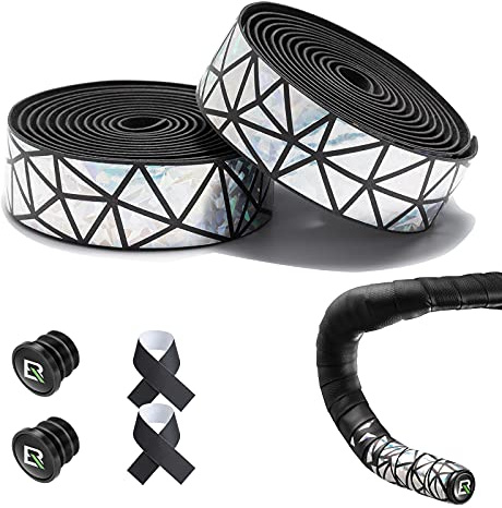ROCKBROS Cinta Manillar Bicicleta Carretera, 2 Piezas Cinta Antideslizante con Tapones, Accesorio de Ciclismo