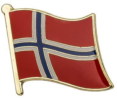 Norway National Flag Metal Enamel Lapel Pin Badge – 1.9 x 1.6 cm Norwegian Nordic Cross Flag – Hard Enamel Finish with Secure Clasp for National Pride, Travel, Events, and Collectors