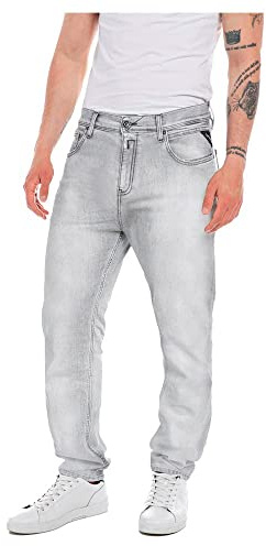 Replay Sandot Jeans, 095 Grigio Chiaro, 34W/30L Uomo
