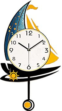 SXSGSM Orologio da Parete Orologio da Parete Orologio a Vela da Nave Casa Soggiorno Camera da Letto Decorazione Orologio da Parete Creativo Moderno Ornamenti Orologio da Parete per Camera da Letto