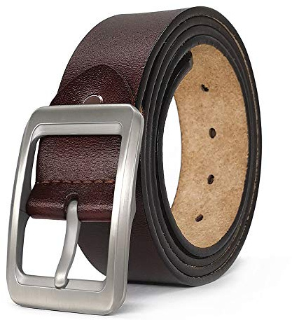 Yahaobelt Mens Belts Leather for Jeans Dress Genuine Leather Tan Belts for Men Size 105cm-165cm Width 1.5 Black (125cm for Waist 40-42,Chocolate 5)