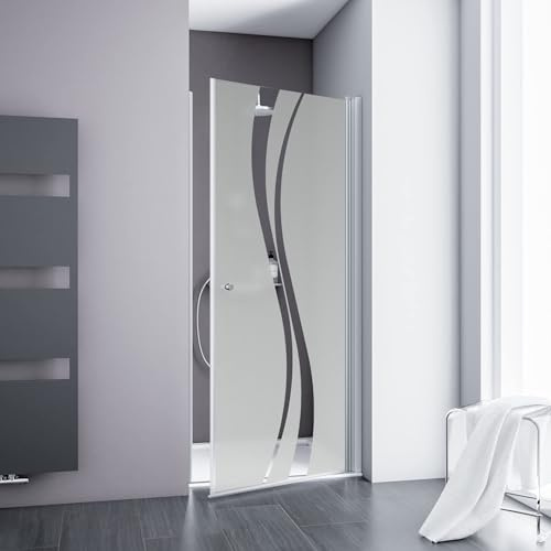 Schulte porte douche pivotante niche 90 x 192 chromé autolevant réversible