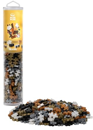 Plus-Plus 4319 Geniales Konstruktionsspielzeug, Farbmix Treasure, Kreativ-Bausteine Tube, Bausteinset für Kinder, 240 Teile