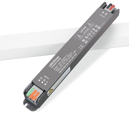 YAYZA! LED Trafo 12V 100W, Trafo 230V auf 12V DC 8.3A, LED Netzteil 12V, Niedervolt LED Driver, Konstante Spannung Transformator für Streifen G4 MR16 Lampen Beleuchtungen