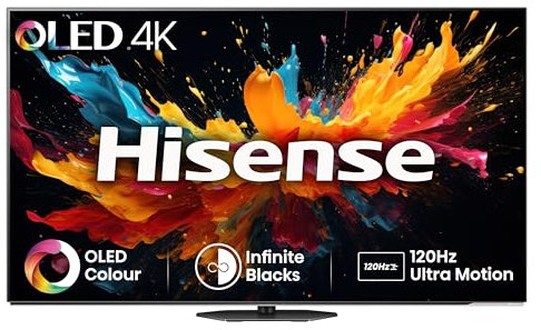 Hisense 65 Inch 120Hz OLED Smart TV 65A85NTUK - Dolby Vision IQ, HDR10+ Adaptive, IMAX Enhanced, Hybrid Log-Gamma (HLG), Vidaa OS with Freely, Youtube, Netflix and Disney+ (2024 Model)