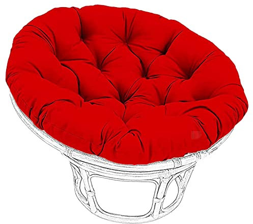 Papasan - Cuscino rotondo per sedia, impermeabile, extra large, 100 x 100 cm, per poltrona Papasan, colore: nero e blu