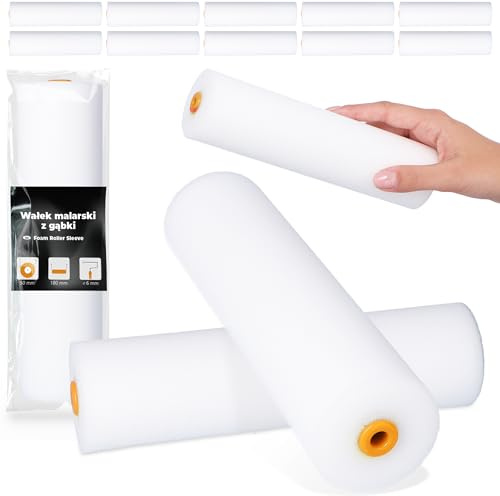 10x Schaumwalze 18 cm Malerwalze Lackierwalze Lackwalze Schaumrolle Farbrolle Lackrolle Roller Streichen Malen Wände Möbel Schaumstoff Glatte Oberflächen