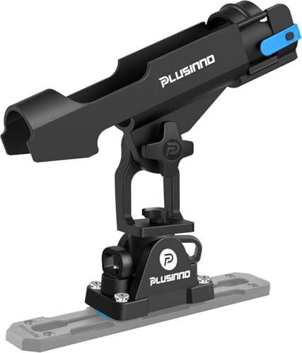 PLUSINNO Support de canne à pêche 2 en 1 pour bateau, support de canne à pêche pour kayak, montage sur rail, montage sur plafond, accessoires de pêche et cadeaux (1 paquet)