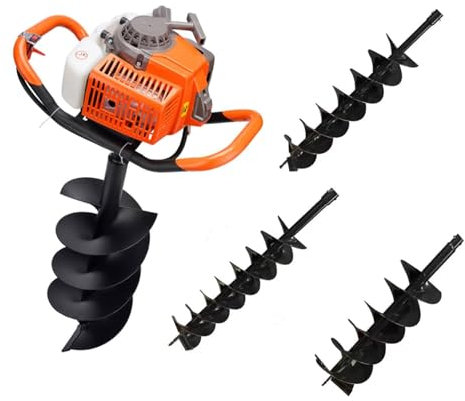 Tarière 5200 W pour creuser des trous de poteau à essence - Tarière à essence robuste pour creuser la terre, percer et creuser des trous de poteau