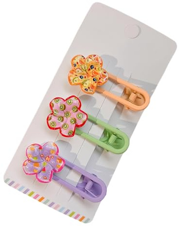 Pinzas de pelo coloridas con clip plano para el pelo, pinzas para la cabeza de pato floral de los años 2000, accesorios fáciles para el cabello, フリーサイズ