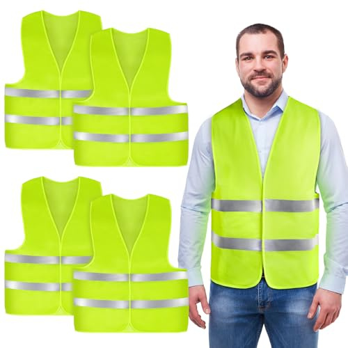 AYBUY Hi Vis Vests, High Visibility Vest, Unisex Safety Reflective Jacket Adjustable High-Visibility Gilet for Adult Men Women,Fit Traffic Work, Running, Surveyor and Security Guard