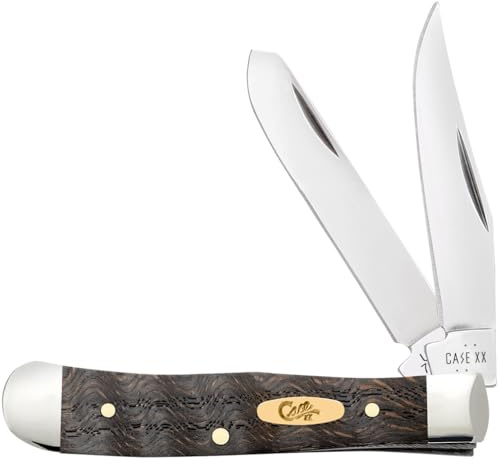 Case XX WR Pocket Knife Black Curly Oak Wood - Smooth Tiny Trapper Item #14012 (72154 SS) 2 3/8 inches Closed