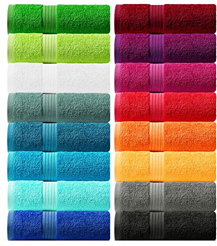 Lashuma Saunatuch Damen 70x200 cm – Flauschiges Frottee Badetuch – Linz Wellness-Handtuch aus Baumwolle – Clementine Orange