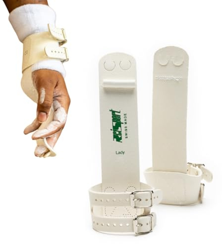 Reisport Women's Uneven Bar Double Buckle Gymnastics Grips - Durable Leather Hand Grips for Gymnastics Bars Women & Girls - Gymnastics Equipment & Accessories Advanced Gymnasts, Made in USA - X Small