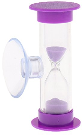 Gazechimp 3 Minuten Sanduhr Zahnputzuhr mit Saugnapf, aus Acryl & Glas & Sand, Timer für Kochen, Maske, Yoga, Spielen, Zähneputzen, usw. - Lila