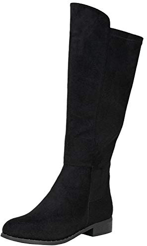 Fitters Footwear That Fits Dam stövlar may mikrofiber stövlar fashionabla med elastisk insats överdimensionerad (EU), - svart - 42 EU