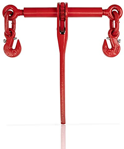 Dolezych Tensor Tipo Carraca con Gancho Acortador para Cadena de 8 mm, Capacidad de Amarre 4000 Dan - Rojo