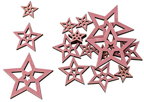 Dio dekorative weihnachtliche große Streudeko Tischdeko Basteldeko Stern rosa samtig beflockt (15)