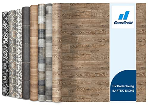 Revestimiento de Suelo CV en imitación de Madera, Suelo de PVC, se Vende por Metros, Antideslizante y fácil de Limpiar, Suelo de Vinilo (200 x 300 cm, Roble Bartek | Raymond 4)