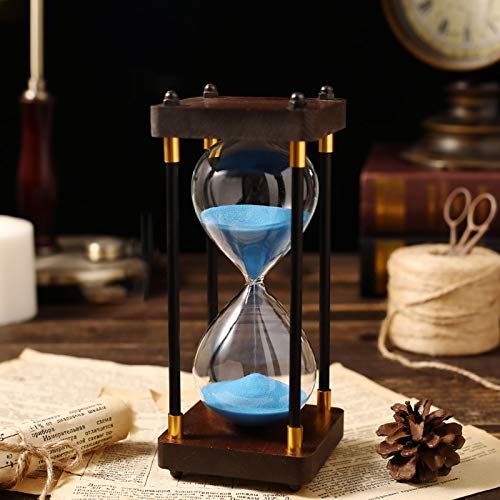 Timglas sandtimer stort mode färgglatt sandglas sandglas timglas timer vintage 15/30/45/60 minuter glas sandglas för gåva kontor skrivbordsdekoration (45 minuter)