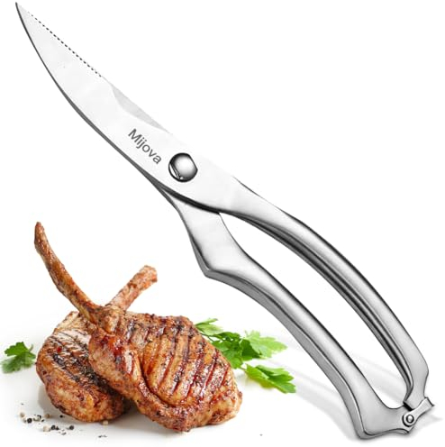 Geflügelschere, Hochleistungs-Küchenschere mit Sicherheitsverriegelung, scharfe Fleischschere, Küchenschere mit gezackter Kante zum Schneiden von Geflügel und Fleisch, Fisch.
