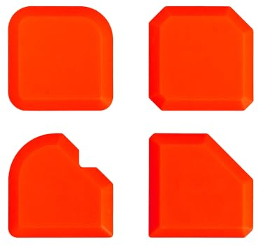 Isolbau Lot de 4 spatules de lissage pour joints d'étanchéité - Outil pour retirer et lisser le mastic - 4 formes - Convient pour le silicone