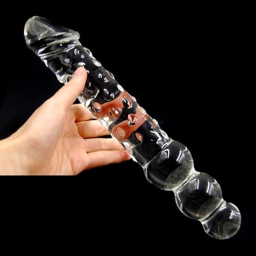 Huge Double Head Glass Dildo Hard Solid Large Realistic Crystal Penis Double Sided, Anal Butt Plug G-spot Stimulator, Adult Sex Toy | 29CM 11-12 Inch | 2EO