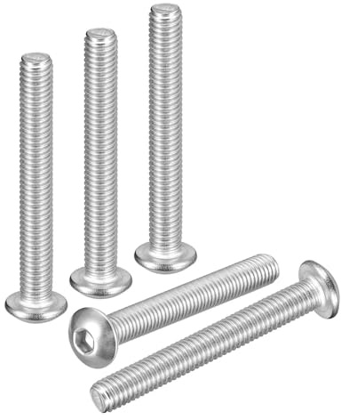 DTGN M5-0,8 x 40 mm linshuvudskruvar med insexkant – 25-pack – bra för vägcykel, mountainbike, bil, motorcykel – 304 vitlackerad rostfritt stål – sexkantiga drivfästen