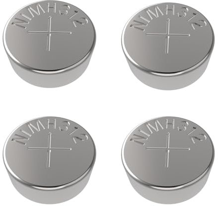4 baterías recargables 312 para audífonos, baterías recargables de zinc plateado para audífonos 312, solo baterías y deben utilizarse en la caja de carga de audífonos de la misma marca (4 baterías