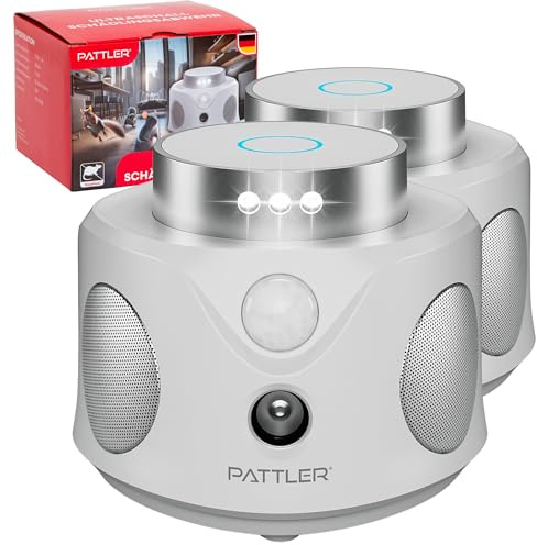 PATTLER Dissuasore Ultrasuoni per Topi - Repellente e Scaccia Topi da Esterno e Interno a 360°, Ideale per Casa, Giardino, Garage, 3 Modalità, Frequenze Multiple 22-25-35kHz, Copertura 180m²