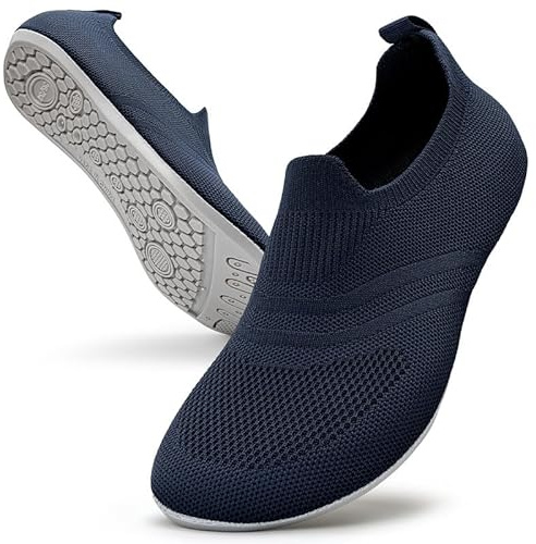 KOWAYI Pantoufles Pieds Nus pour Homme et Femme - Chaussures à Enfiler - Chaussures Pieds Nus - Pantoufles fermées antidérapantes, Bleu foncé (1340), 44/45 EU