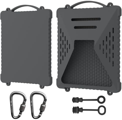 Acover Starlink Mini Protective Cover,Liquid Silicone Case for Starlink Mini Accessories Satellite Dish Waterproof & Anti-Scratch Cover with Handle & Hook Perfect for Outdoor Travel RV/Camping(Gery)